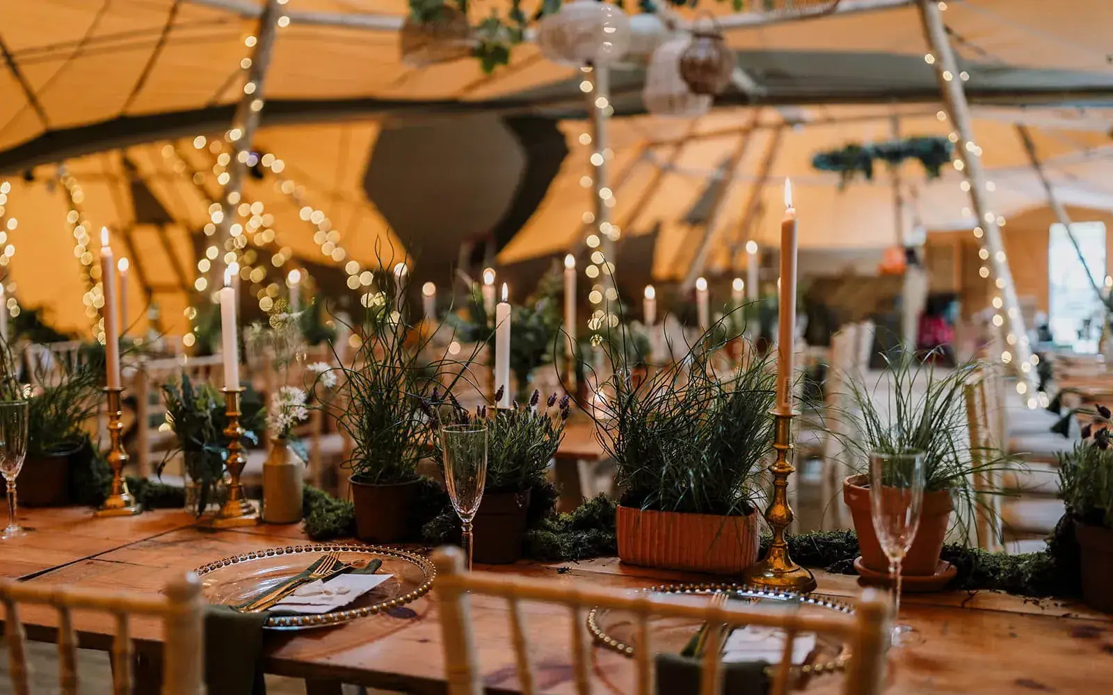 Bowland Tipis - dining area